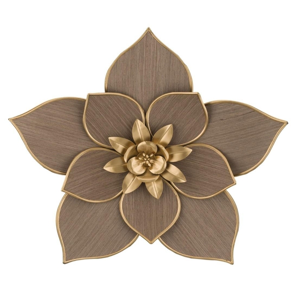 18.5" Ash Woodland Flower Wall Décor
