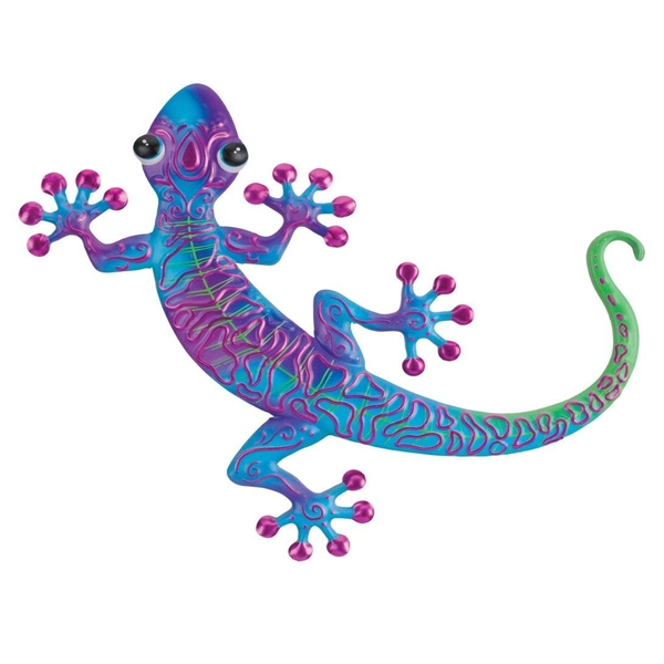 11" Swirl Purple Gecko Wall Decor
