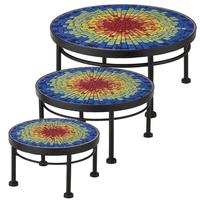 Regal Art & Gift 12" Mosaic Burst Plant Stand (Set of 3)