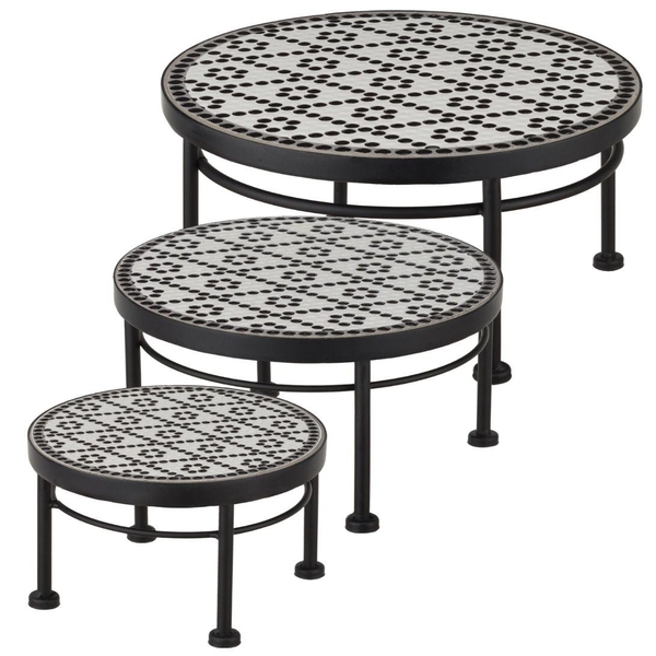 12" Mosaic Diamond Plant Stand (Set of 3)