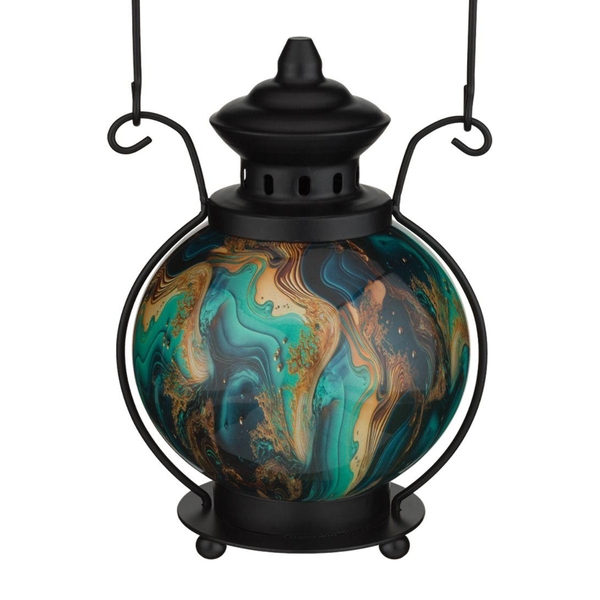 14.5" Green Swirl LED Light Lantern 
