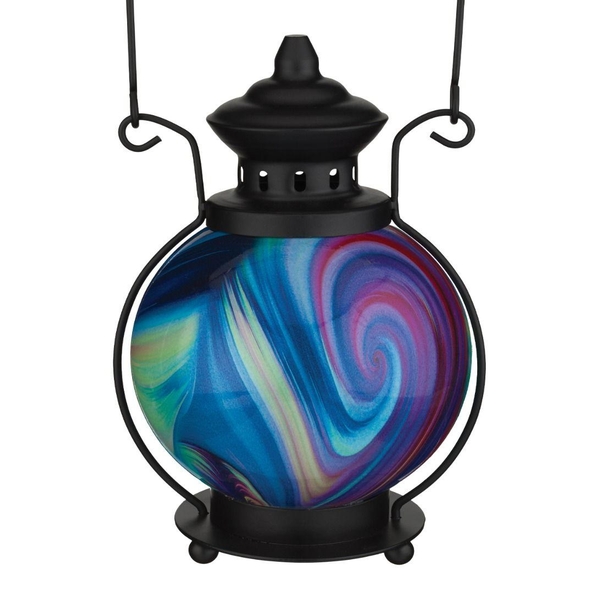 14.5" Purple Swirl LED Light Lantern 