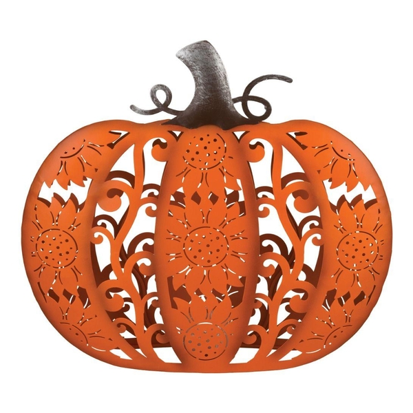 10" LED Light Sunflower Cutout Orange Pumpkin Decor 