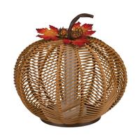 Regal Art & Gift 10" Round LED Light Pumpkin Wicker Lantern 