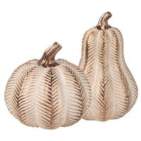 Regal Art & Gift 8.5" Chevron Terracotta Pumpkin Decor (Set of 2)