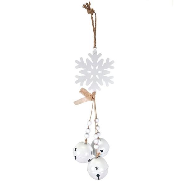 24.5" Antique White Bells Snowflake Ornament 