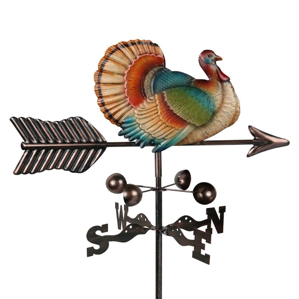 42" Metal Turkey Weathervane Stake 
