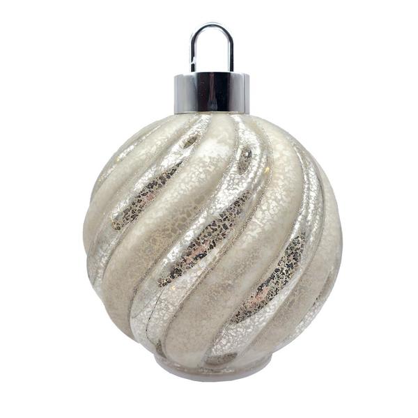 10" LED Swirl Silver Ornament Decor 