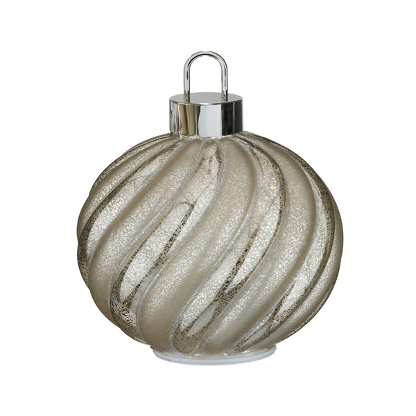 10" LED Swirl Silver Ornament Decor 