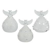 Regal Art & Gift 3.75" Small LED Frost Silver Angel Decor (Set of 3)