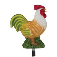 View 28.75" Rooster Bird LED Solar Sound Stake 