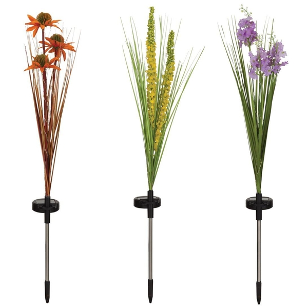 26.25" Botanical LED Solar Stake (Set of 3)
