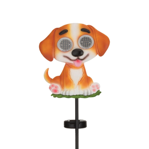 35" Eye Roller Dog LED Solar Stake 