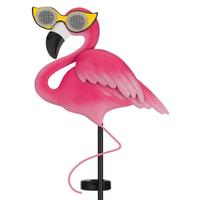 View 39.75" Eye Roller Flamingo LED Solar Stake 