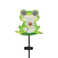 View 35" Eye Roller Frog LED Solar Stake 