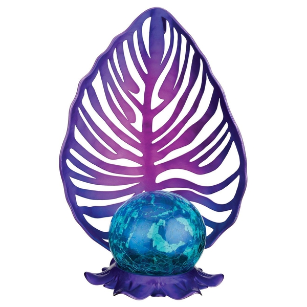 11.5" Purple Leaf Solar Decor