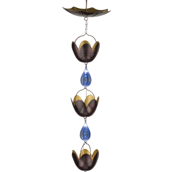 54" LED Umbrella Water Drop Solar Rain Chain Ornament