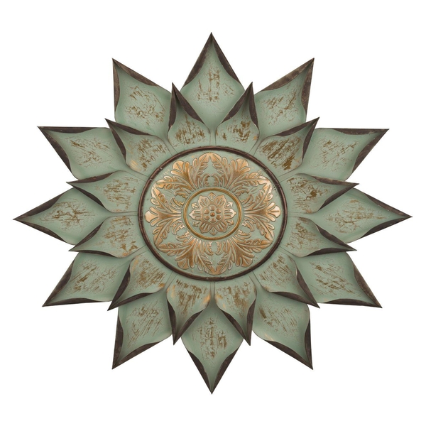 34.5" Medallion Sage Floral Wall Décor