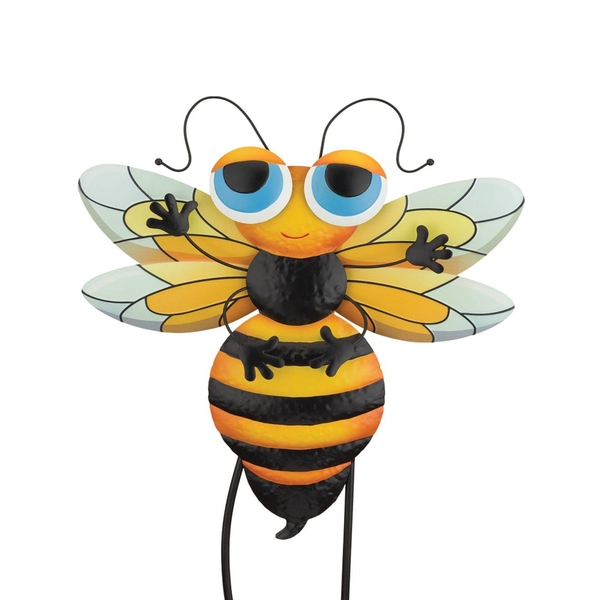 28" Hand Painted Bee Garden Stake 