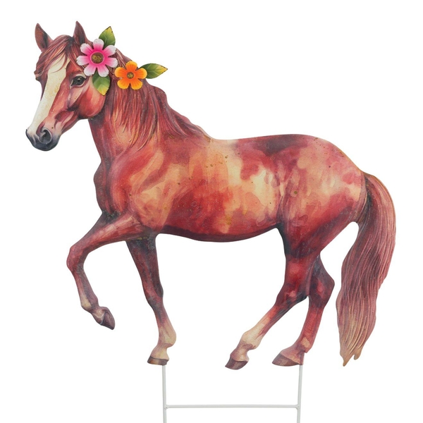 28" Metal Farm Horse Garden Stake 