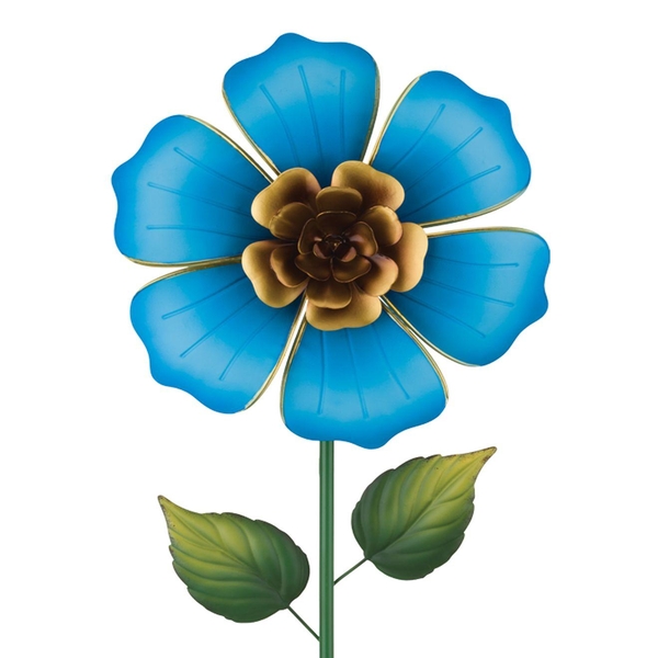 11.75" Blue Flower Regal Art & Gift Spinner Stake 