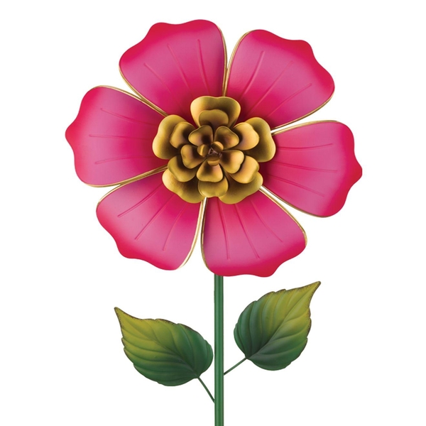 12.75" Pink Flower Regal Art & Gift Spinner Stake 