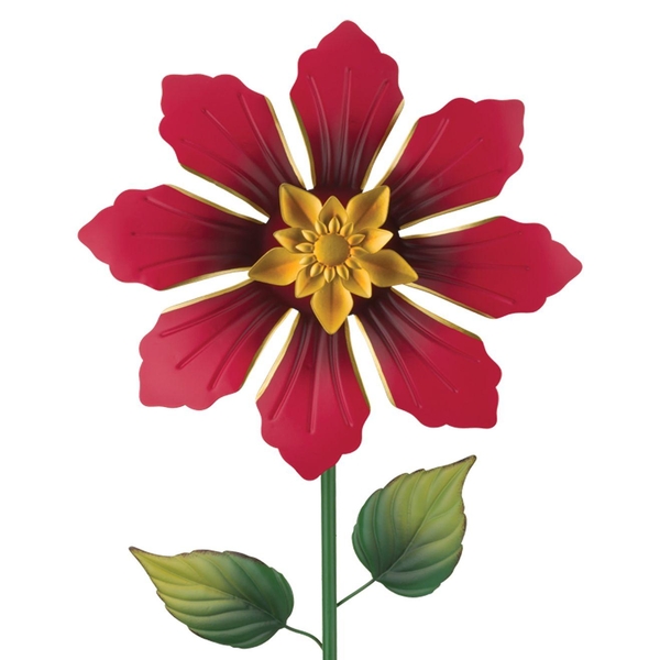 12.75" Red Flower Regal Art & Gift Spinner Stake 