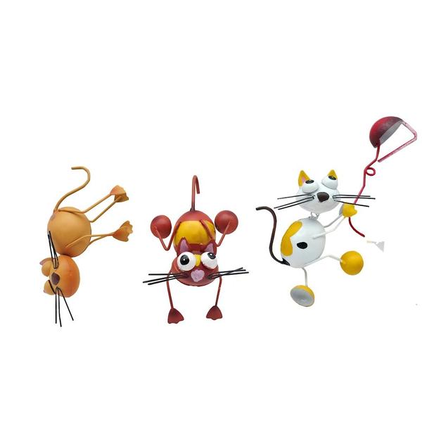 4.25" Pot Hugger Cat Décor (Set of 3)