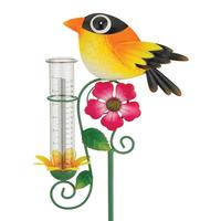 View 41" Gold Finch Rain Gauge Garden Stake 