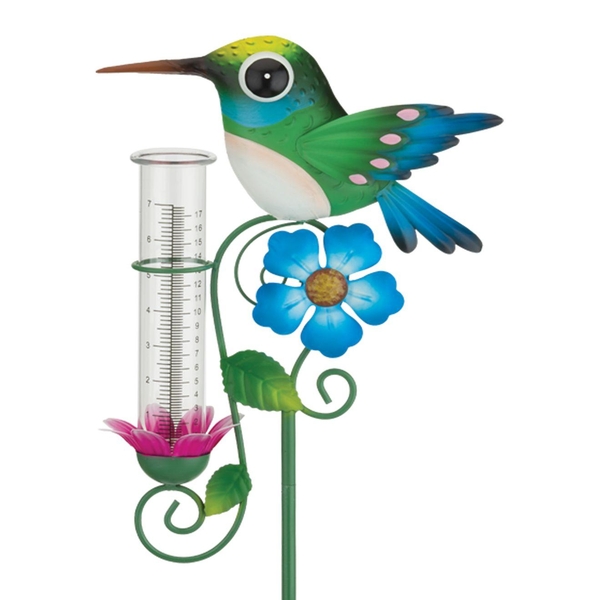41" Hummingbird Rain Gauge Garden Stake 