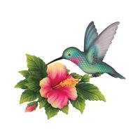View 25" Hummingbird/Hibiscus Wall Décor