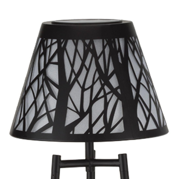 45" Black Matte Shadow Solar Floor Lamp Plant Holder Decor