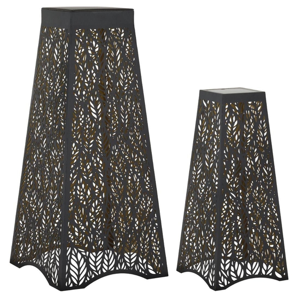 24" Patio Shadow LED Solar Leaf Lantern (Set of 2)