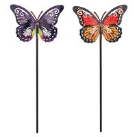Regal Art & Gift 6.75" Orange/Purple Butterfly Plant Pick Set (2 Pack)