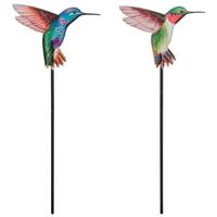 Regal Art & Gift 6.75" Ruby/Purple Hummingbird Plant Pick Set (2 Pack)