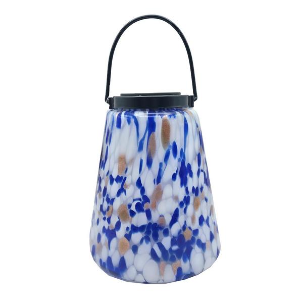 9" Multicolor Murano Solar Lantern 