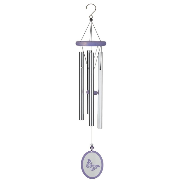 30" Silver Butterfly Wood/Metal/Acrylic Elegant Chime