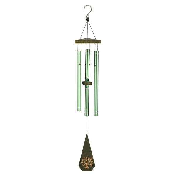 30" Green Tree of Life Wood/Metal Trio Chime