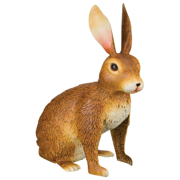 14" Brown Metal Bunny Décor 