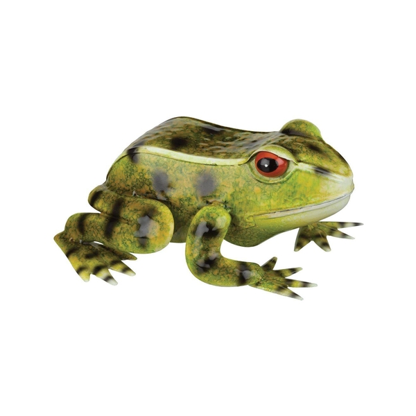 9" Green Metal Frog Décor 