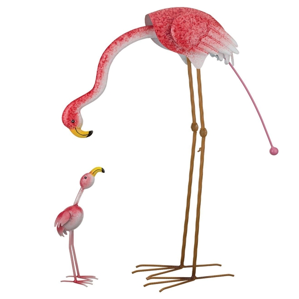 31.5" Mama Baby Flamingo Garden Stake