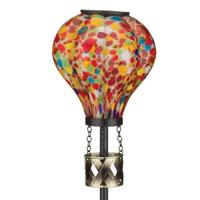 Regal Art & Gift 36" Murano Multicolor Hot Air Balloon Solar Stake 