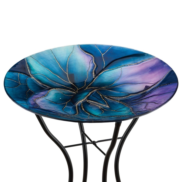 18" Swirl Blue Birdbath/Feeder