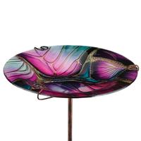 Regal Art & Gift 12" Swirl Purple Birdbath/Feeder Stake 