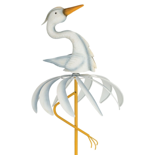 39.25" Textured Bird Egret Regal Art & Gift Spinner Stake 