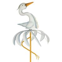 Regal Art & Gift 39.25" Textured Bird Egret Regal Art & Gift Spinner Stake 