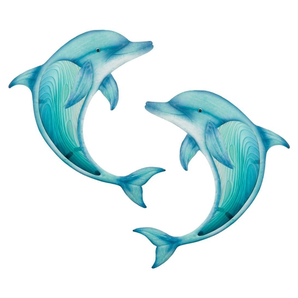 18.5" Swimming Dolphin Wall Decor (Set of 2)