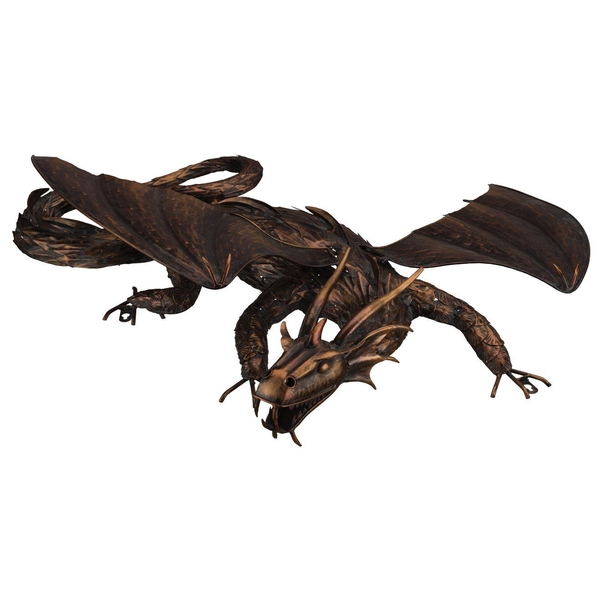 28" Bronze Dragon Decor 