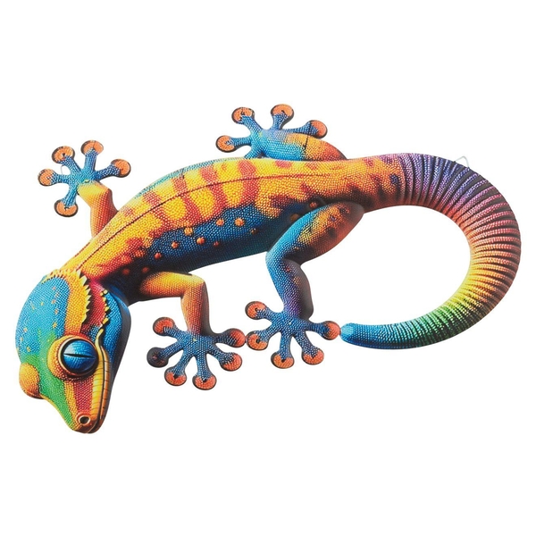 18" Burano Blue/Yellow Gecko Decor