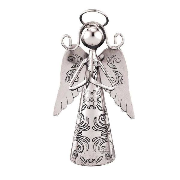 4" Silver Angel Bell Praying Decor